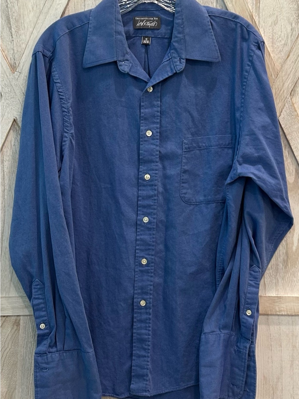 Vintage 90s Lord & Taylor Exclusively For You Men's 16 43/35 Blue Single Needle